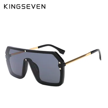 KINGSEVEN Retro Pătrat ochelari de Soare pentru Femei Brand Designer Cadru Metalic Supradimensionat Ochelari de Soare pentru Femei de Moda Gradient de Nuante