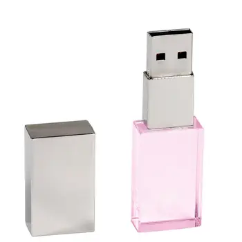 Noi Personalizate LOGO-ul Elegant de Cristal Roz USB 2.0 de Memorie Flash Drive Cu Cutie
