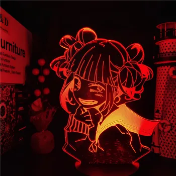EROUL MEU mediul ACADEMIC Himiko Toga Figura Lumină 3D Anime LED-uri Lampa de Noapte pentru Copii Decorare Dormitor Lumina Noptieră Lampa 3D Xams Cadou