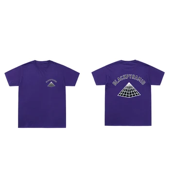 Casual Chirs Brown Marca Man T Shirt Două Laterale Negre Piramida Imprimare Tricouri Hip Hop Bumbac Streetwear Tricou Vara Rece Topuri