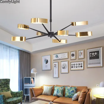 Led-uri moderne lustra pentru sufragerie, dormitor, sufragerie Aur abajur Design Nordic acasă candelabru lampă de iluminat cu LED