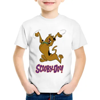 Desene animate de Imprimare Scooby Doo și Blană Copii Funny T-Shirt Copii T-Shirt de Vara Baieti Fete Copilul Gât Topuri de Bumbac Haine