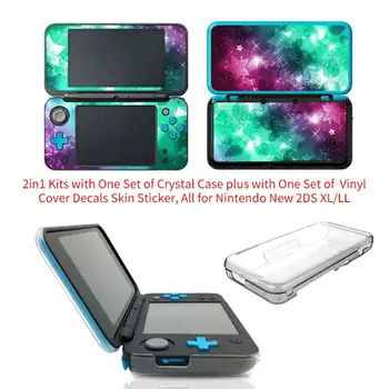 2in1 Kituri 0106 cu Un Set de Piele Autocolant + Un Set de Cristal Transparent Caz , pentru Nintendo New 2DS XL/LL