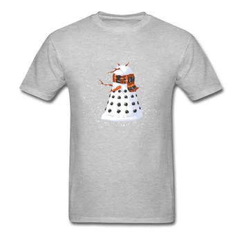 Zăpadă Dalek T-shirt Dr. Care Tee Barbati Desene animate Topuri Cadou de Crăciun Îmbrăcăminte Desene animate Imprimat Tricouri Negre Drăguț Tricou de Bumbac