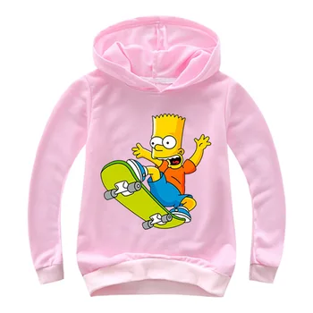 Anime clasic Simpsons Hanorace Baby Boy Fata de 3D de Imprimare de Desene animate cu Maneca Lunga T-Shirt pentru Copii Jachete Casual Streetwear