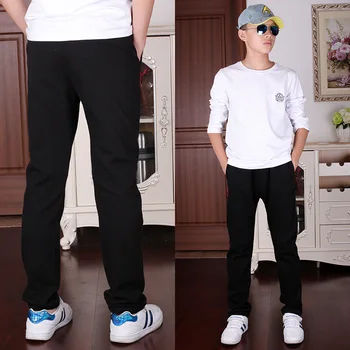 2020 Primăvară Băiat Nou Pantaloni Casual Solid tricotat Sport Pantaloni Negri 4-18T Copii Boy Pantaloni de Înaltă Calitate