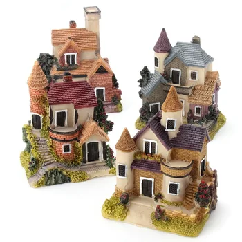 1buc Mini Rășină Casa Casa in Miniatura Zână Grădină Micro Peisaj Acasă Decoratiuni de Gradina Rasina de Artizanat 4 stiluri de Culoare Aleatoare