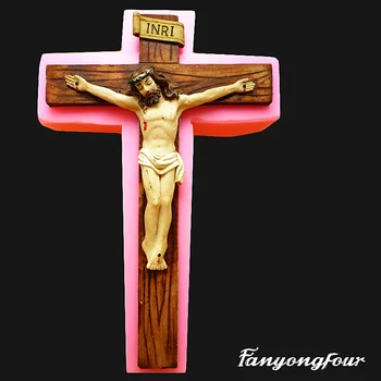 Crucifix Cross Forma De Tort Fondant Mucegai Silicon Decorare Tort Mucegai Creative De Copt Ciocolata Instrumente