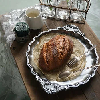 Epocă de Aur/Argint Pâine Alimentare a Afișa Tava pentru Cină Nunta Acasă Petrecerea de Ziua Masă Fructe Prajitura Tort Fondant Plăci