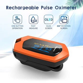 Pulsoximetru deget Monitor de Ritm Cardiac Medicale SpO2 Reîncărcabilă PR OLED Degetului Oximetru de Oxigen din Sange Digital Oxymeter