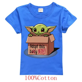 Copii cu Maneci Scurte din Bumbac T-shirt Mandalorian Copilul Yoda Copilul Băiat Haine Fete de Moda de Vara Tricou copii Adolescenți Topuri
