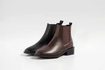Krazing Oală Chelsea cizme piele naturala de iarnă de bază model de piatra gros med toc square toe slip pe superba glezna cizme L33