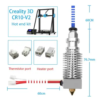 Componentele imprimantei 24V Asamblate Extrudare la Cald End Kit pentru Creality 3D CR10-V2 Printer