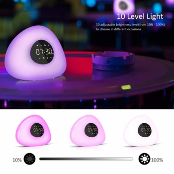 Wake-Up Light Ceas Deșteptător LED Lampă de Noptieră Touch Control Lumina de Noapte Răsărit Apus de soare Simulare 10 Sunete din Natură Pentru Dormitor Cadou