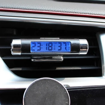 Vehicul auto Ecran LCD Digital Termometru Indicator de Temperatură Metru cu Ceas
