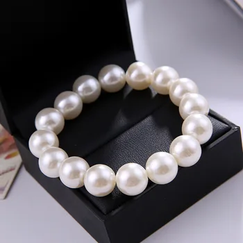 Perle Bratari Pentru Femei 12mm Simulat Shell Elastic Brățară de Lanț de Pulseira Femme Bratara de Nunta Mireasa Bijuterii Accesorii