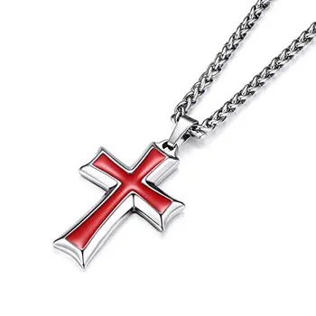 HZMAN Barbati din Oțel Inoxidabil Crucea Pandantiv Colier de Flori Coș Lanț