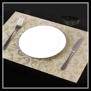Set de 4, Aur, Argint PVC Masa Dinning Mat Impermeabil Bar Mat Bucătărie Coaster pad Placemats Pentru Masa