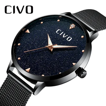 Relogio Feminino CIVO Top pentru Femei Brand Ceasuri Analog rezistent la apa Negru Doamnelor Ceas de Ceas Brățară Femei Ceasuri Reloj Mujer