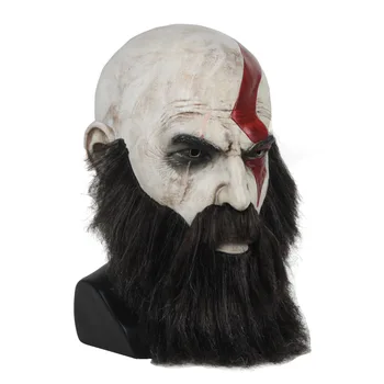 Joc god Of War 4 Kratos Masca cu Barba Cosplay Groază Latex, Măști de Partid Casca Înfricoșătoare de Halloween Petrecere de Recuzită