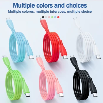 USB de Tip C Tip C 60W PD Cablu Siliconic Lichid de Încărcare Cablu de Date Cablu USB C Rapid de Încărcare Pentru iPhone, Samsung, Xiaomi