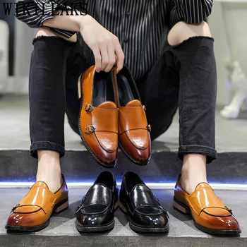 Double Monk Strap Pantofi Formale Pantofi Din Piele Pentru Barbati De Afaceri Italian Pantofi Barbati Zapatos Oxford Hombre Sapatos Masculino Sociale