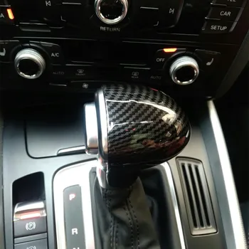 Fibra de Carbon de Culoare Schimbatorului de viteze se Ocupe de Acoperire Cadru Autocolant Pentru Audi A3 8V S3 A4 B8 A5 A6 C7 S6 A7 S7 Q5 Schimbătorului de Viteze Cap Decal