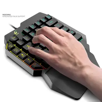 K15 Ergonomic pline de culoare RGB cu iluminare din spate Robotic Singură Mână Tastatură de Gaming pentru PUBG