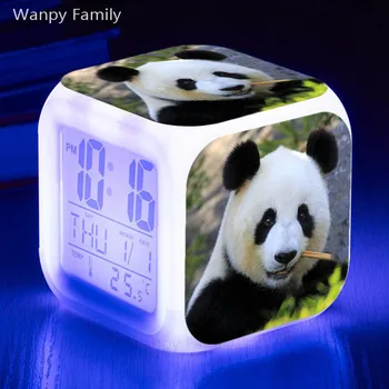 Panda LED Ceas Deșteptător 7 Culoare Flash Ceas Digital Multifunctional Sensibil la Atingere Ceas Electronic pentru Copii Cadouri de Vacanță
