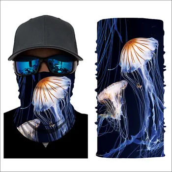 3D Animal Mare Eșarfă de Echitatie Sporturi de Protecție Bandană Pește Imprimare Gât Ghetre 2020 în aer liber, Drumeții Eșarfe de Vară Pirat Bandane