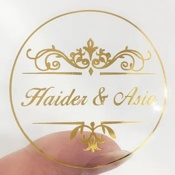 100buc/Lot Folie de Aur Personalizat Eticheta de Afaceri Logo-ul Persoanei de Aur Autocolante de Nunta Personalizate, Autocolante de Aur Pentru Ambalare Folie de Afaceri