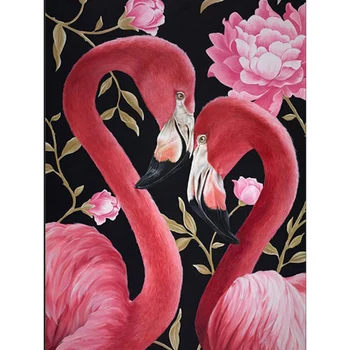 5D Diy Daimond Pictura Eco-cusatura Flamingo Cuplu 3D Diamond Tablou Plin de Pietre Picturi Broderie Cadouri