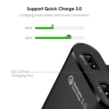Multi Port USB QC 3.0 Bancheta din spate Clip Incarcator de Masina Cablu prelungitor Cablu Lung Pentru Iphone Spate Bancheta din Spate a Vehiculului de Încărcare Rapidă Adaptor