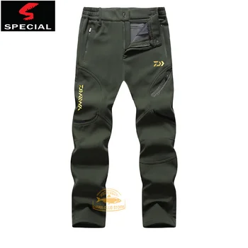 Daiwa Pescuit Stretch Fleece Pantaloni pentru Bărbați de Iarnă de Pescuit Impermeabil Captusit Cald Pantaloni Sport în aer liber, Alpinism Pantaloni XL-9XL