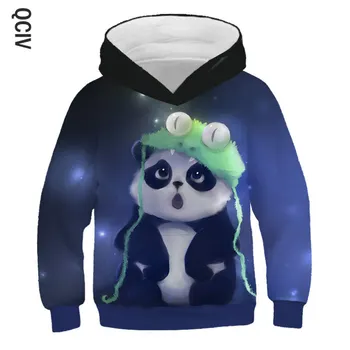 Nouă Copii Hanorace Imprimare Panda Drăguț Băiat Fetita Tricou de Toamna/Iarna cu Maneca Lunga Uza Hanorace pentru Copii Jachete