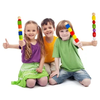 Copii De Colorat Montessori Din Lemn De Secvențiere Șirag De Mărgele De Geometrie Margele De Culoare De Potrivire Forma Matematica Șir De Mărgele Joc Jucărie De Învățământ