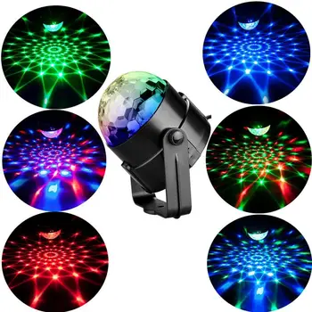 Fierbinte în aer liber, Decor de Crăciun 7colors DJ Petrecere Disco Lumini Mingea 3W Sunet Activat Laser Proiector RGB Iluminat Scena Efect