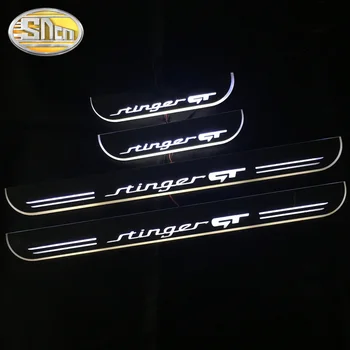 SNCN 4BUC LED-uri Auto Pragului de Ușă Pentru Kia Stinger GT 2018 2019 2020 Ultra-subțire Acrilice LED-uri Dinamice bun venit Lumina Scuff Placa Pedala