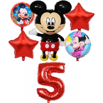 6 buc Mickey Minnie Mouse, Baloane cu Mickey Mouse Petrecerea de Ziua Decor Copil de Dus 32inch Numărul de Balon Jucarii Copii Globos