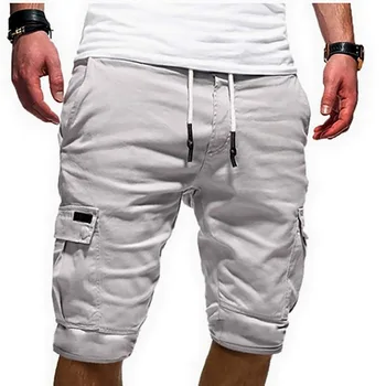 2020 Fierbinte de Vară Casual pantaloni Scurți pentru Bărbați de Marfă Multi-buzunar de pantaloni Scurți Mens Culoare Solidă Cordon pantaloni Scurți de Moda Streetwear