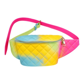 Doamnelor Jeleu Transparent Rainbow Pungă Impermeabilă Plajă Talie Sac Pvc Jeleu Bomboane Roz borseta Sport Fanny pack pentru Femei