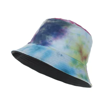 Tye Dye Bucket Hat pentru Femei Primavara-Vara Protecție solară Bob Pălărie Bărbați Reversibile Pescar Pălăria în aer liber Pliabil Harajuku Capac
