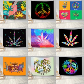 Hippie Tapiserie Pace și Iubire Tapiserie de Perete Frunze Colorate Tapiserie Trippy Tapiserie de Artă Decorativă-Tapiserie de Perete Decor