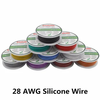 10m 28 AWG Silicon Flexibil din Sârmă De 10 Culori RC Cablu Conformitate Cu Bobina OD 1.2 mm Sârmă de Cupru Cositorit fire Electrice