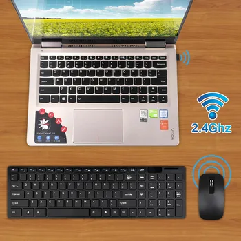ChonChow 2.4 G Slim Optical Wireless Keyboard și Ultra-Subțire Mouse-ul Soareci Receptor USB Combo Kit pentru MAC Calculator PC cu Mouse-ul