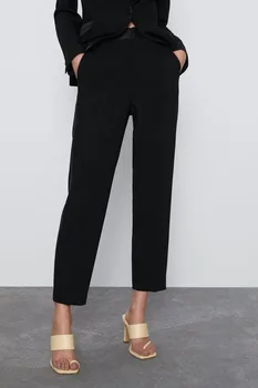 De Vară 2020 Nou Culoare Solidă Partea Curea de Pantaloni Costum negru zaraing stil za sheining femei pantaloni pantaloni Dt27608