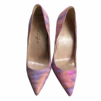 2018 Primăvară Nouă bling culori Amestecate subliniat toe ol tocuri inalte Ladise pompe shangkejia superficial gura pantofi pentru femei
