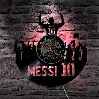 Regele 10 Lionel Messi Vinil Ceas De Perete Argentina Jucător De Fotbal Ceas Forță De Neoprit De Fotbal Legenda Cadou Pentru Fanii Messi