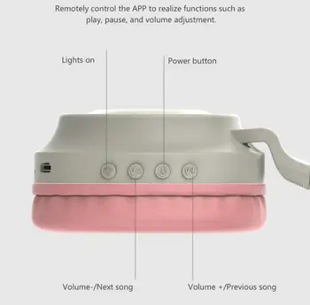 Lumina LED-uri de Pisică Ureche Wireless Bluetooth setul cu Cască fără Fir Luminescență Casti Muzica Casti Stereo Cu Microfon Pentru Telefoane