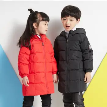 Copii în jos jacheta lung gros căptușit haine de bumbac pentru băieți și fete de mijloc și copii mici copil cu gluga haina de iarna din bumbac maree